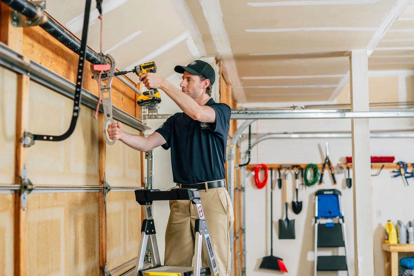 Customer buying a new garage door from Precision Garage Door Customer buying a new garage door from Precision Garage Door